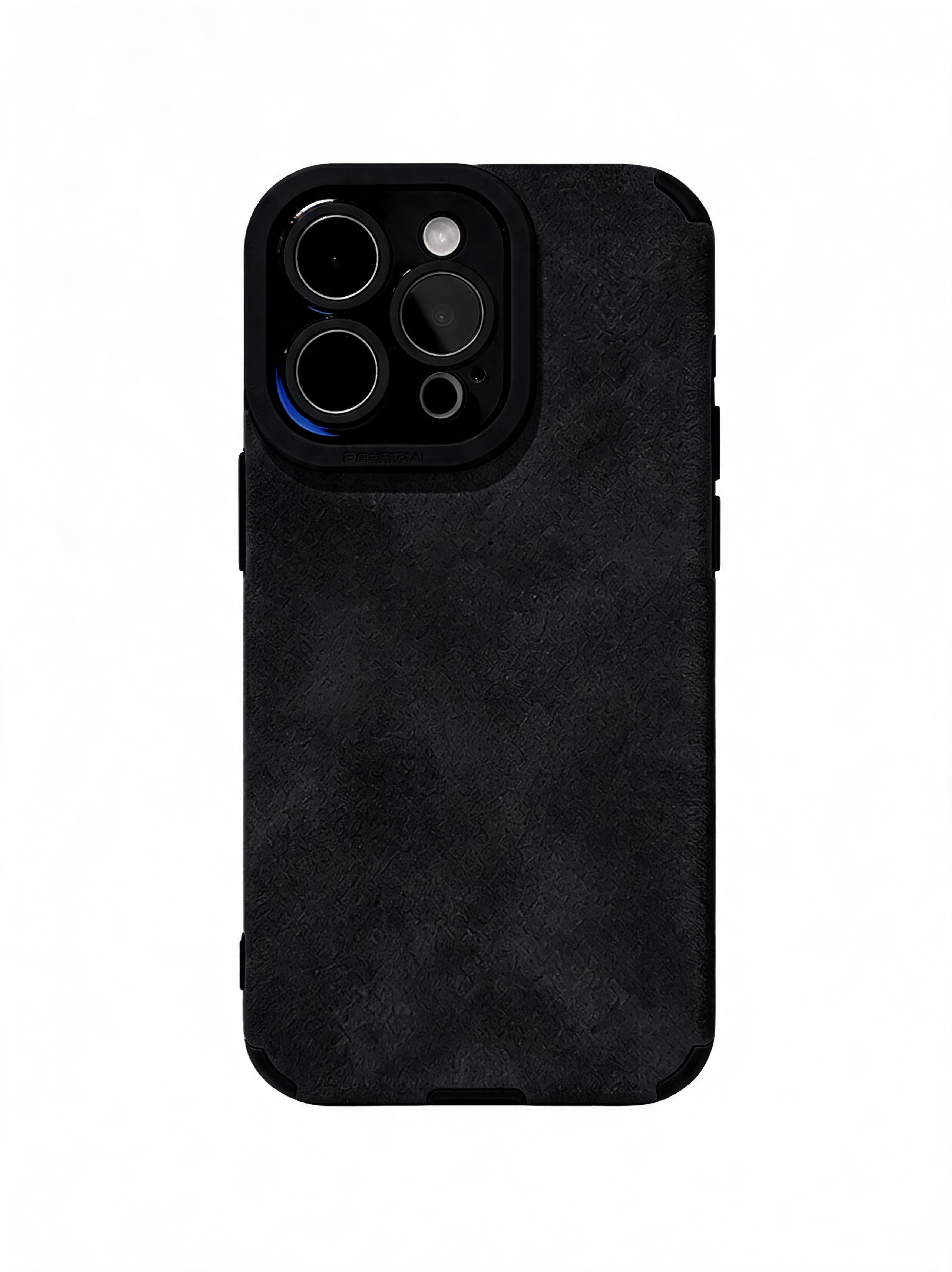 Lambskin Textured Silicone Black iPhone 17 Case