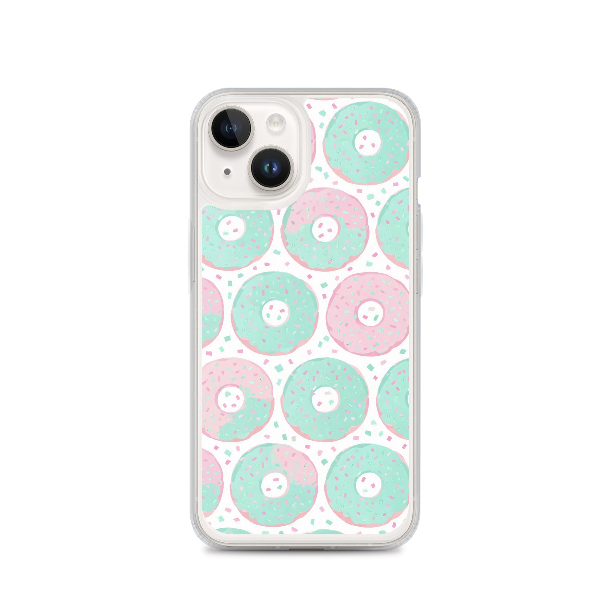 Sugar Rush donuts case on white for iPhone 15
